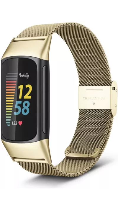 Milanaise-Armband aus Stahl in (Größe L) - Gold - Fitbit Charge 3 / 4
