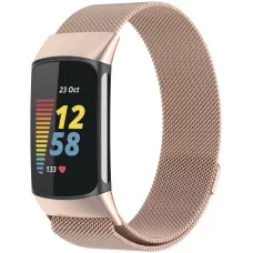Milanaise-Armband aus Stahl in (Größe L) - Vintage gold - Fitbit Charge 5 / 6