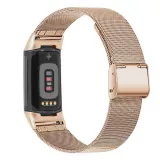 Milanaise-Armband aus Stahl in (Größe L) - Vintage gold - Fitbit Charge 5 / 6