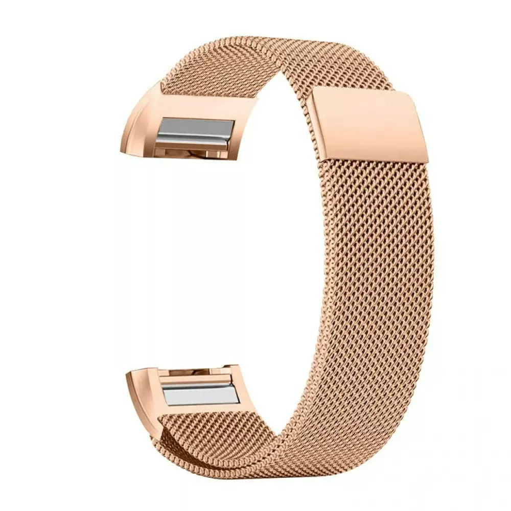 Milanaise-Armband aus Stahl in (Größe L) - Vintage gold - Fitbit Charge 5 / 6