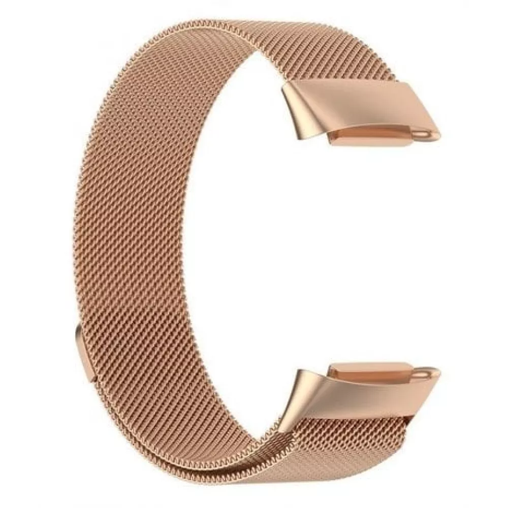 Milanaise-Armband aus Stahl in (Größe L) - Vintage gold - Fitbit Charge 5 / 6