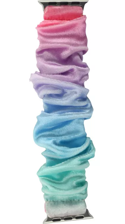 Bracelet tissu chouchous dégradé rose bleu - Apple Watch 38/40/41/42 mm