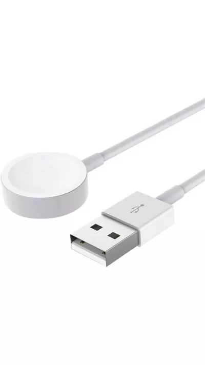 Câble de charge magnétique pour Apple Watch Smart Docking Station USB-A - Blanc