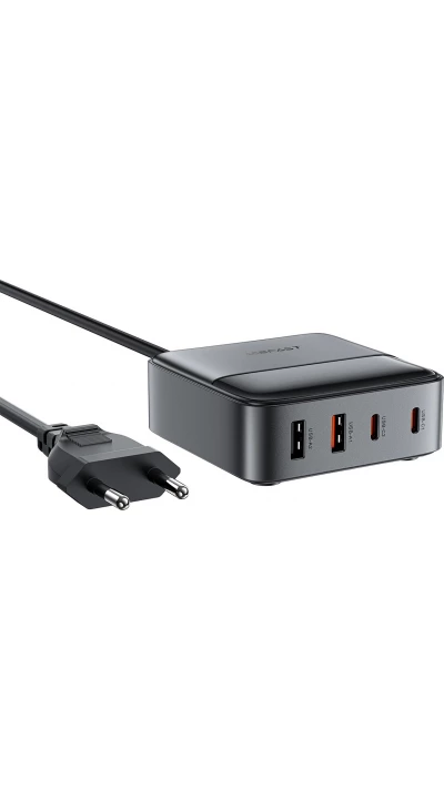 Chargeur de Bureau Acefast Z6 Réseau GaN 65W (2x USB-A / 2x USB-C) PD - Noir