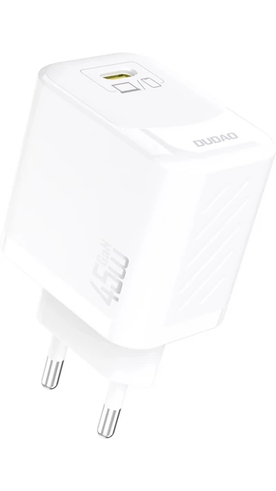 Chargeur mural USB-C 45W GaN Dudao A28 rapide et compact - Blanc