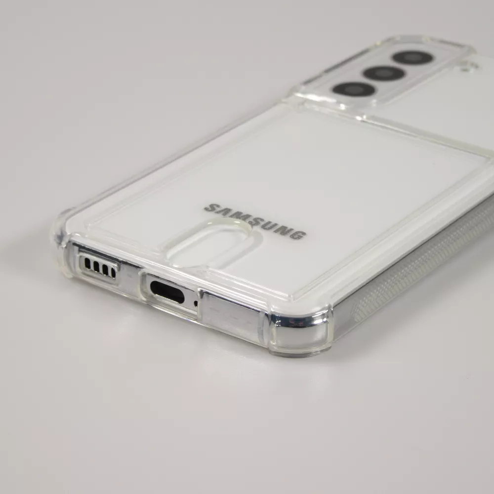Samsung Galaxy S25 Case Hülle - Gummi Bumper Kartenhalter - Transparent