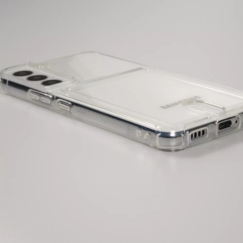 Samsung Galaxy S25 Case Hülle - Gummi Bumper Kartenhalter - Transparent