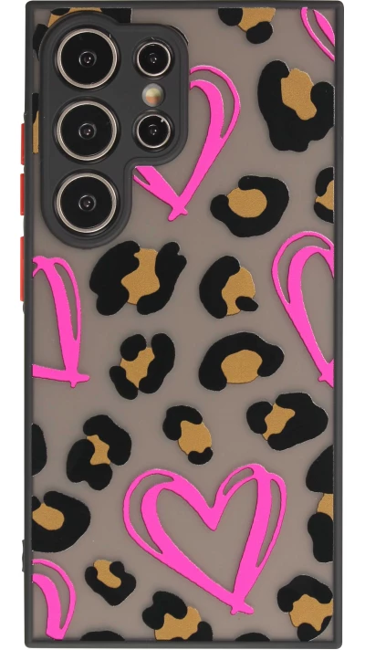 Coque Samsung Galaxy S24 Ultra - Semi Transparent blurry Design Coeur rose