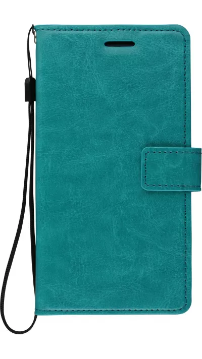 Fourre Samsung Galaxy S10 - Premium Flip cuir lisse porte-cartes - Turquoise