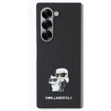 Galaxy Z Fold6 Case Hülle - Karl Lagerfeld Saffiano mit Karl und Choupette Metall-Logo - Schwarz