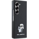 Galaxy Z Fold6 Case Hülle - Karl Lagerfeld Saffiano mit Karl und Choupette Metall-Logo - Schwarz