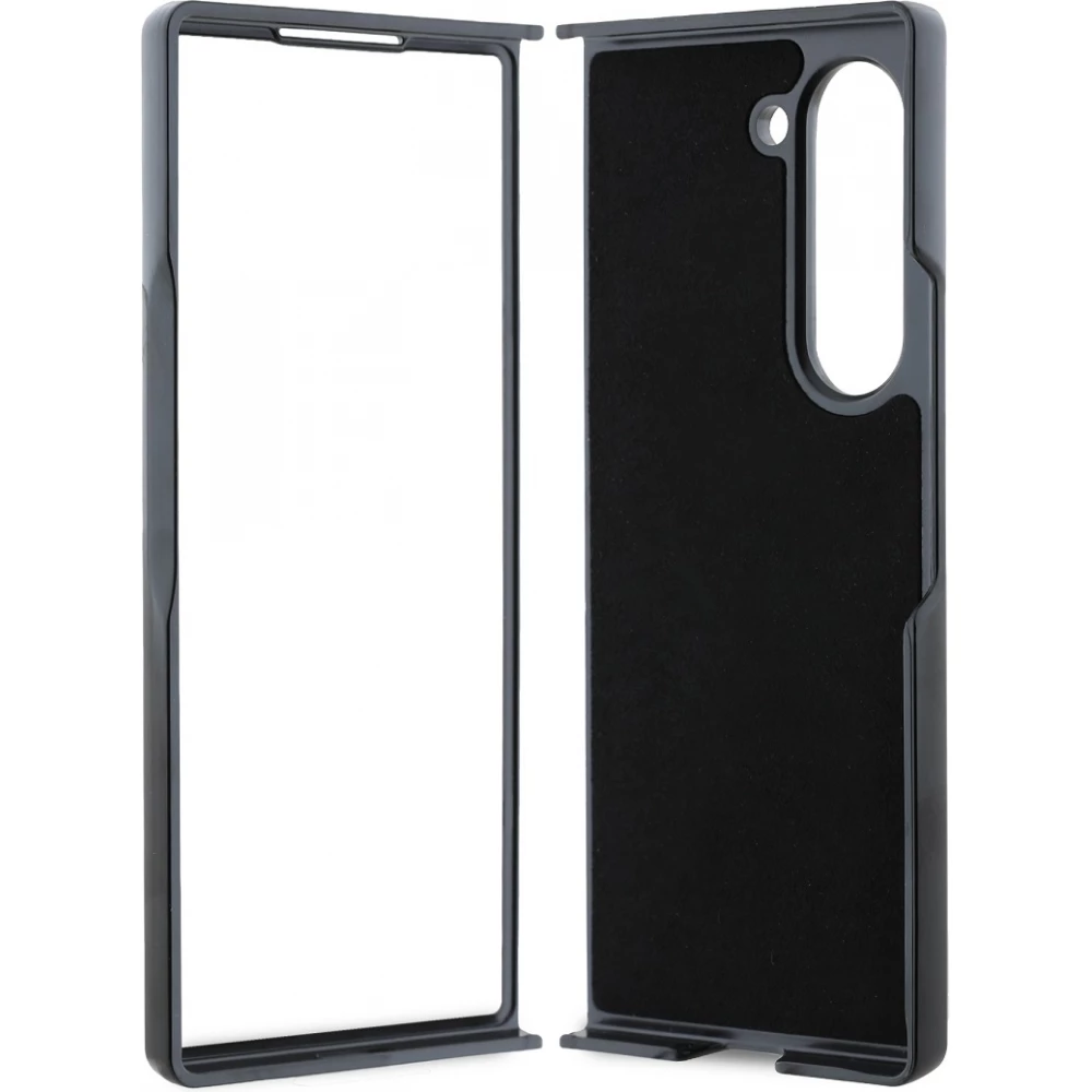 Galaxy Z Fold6 Case Hülle - Karl Lagerfeld Saffiano mit Karl und Choupette Metall-Logo - Schwarz