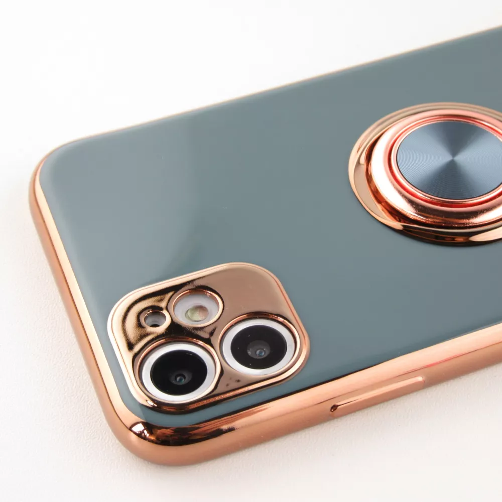 Hülle Samsung Galaxy S25+ - Gummi Bronze mit Ring grau grün