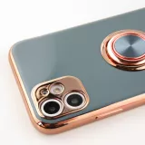 Hülle Samsung Galaxy S25+ - Gummi Bronze mit Ring grau grün