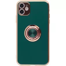 Hülle Samsung Galaxy S25 Ultra - Gummi Bronze mit Ring - Dunkelgrün