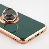 Hülle Samsung Galaxy S25 Ultra - Gummi Bronze mit Ring - Dunkelgrün