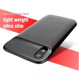iPhone 15 Pro Max / iPhone 15 Plus Case Hülle - Gummi Silikon integrierte 5000mAh Power Bank - Schwarz