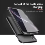iPhone 15 Pro Max / iPhone 15 Plus Case Hülle - Gummi Silikon integrierte 5000mAh Power Bank - Schwarz