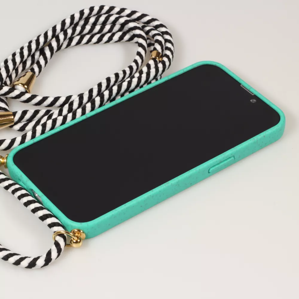 Samsung Galaxy S24 Case Hülle - Bio Eco-Friendly Vegan mit Handykette Necklace - Türkis