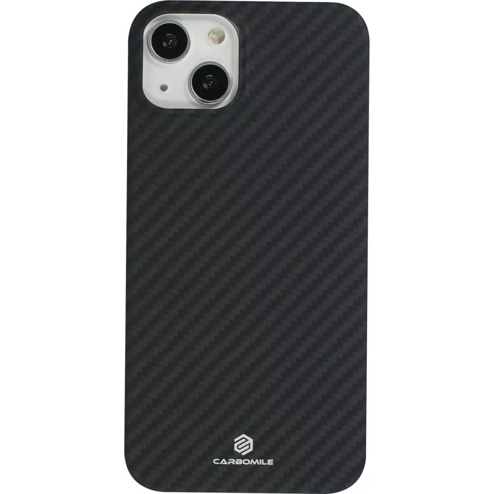iPhone 16 Case Hülle - Carbomile Schutzcase aus echtem Aramid Carbonfaser - Schwarz