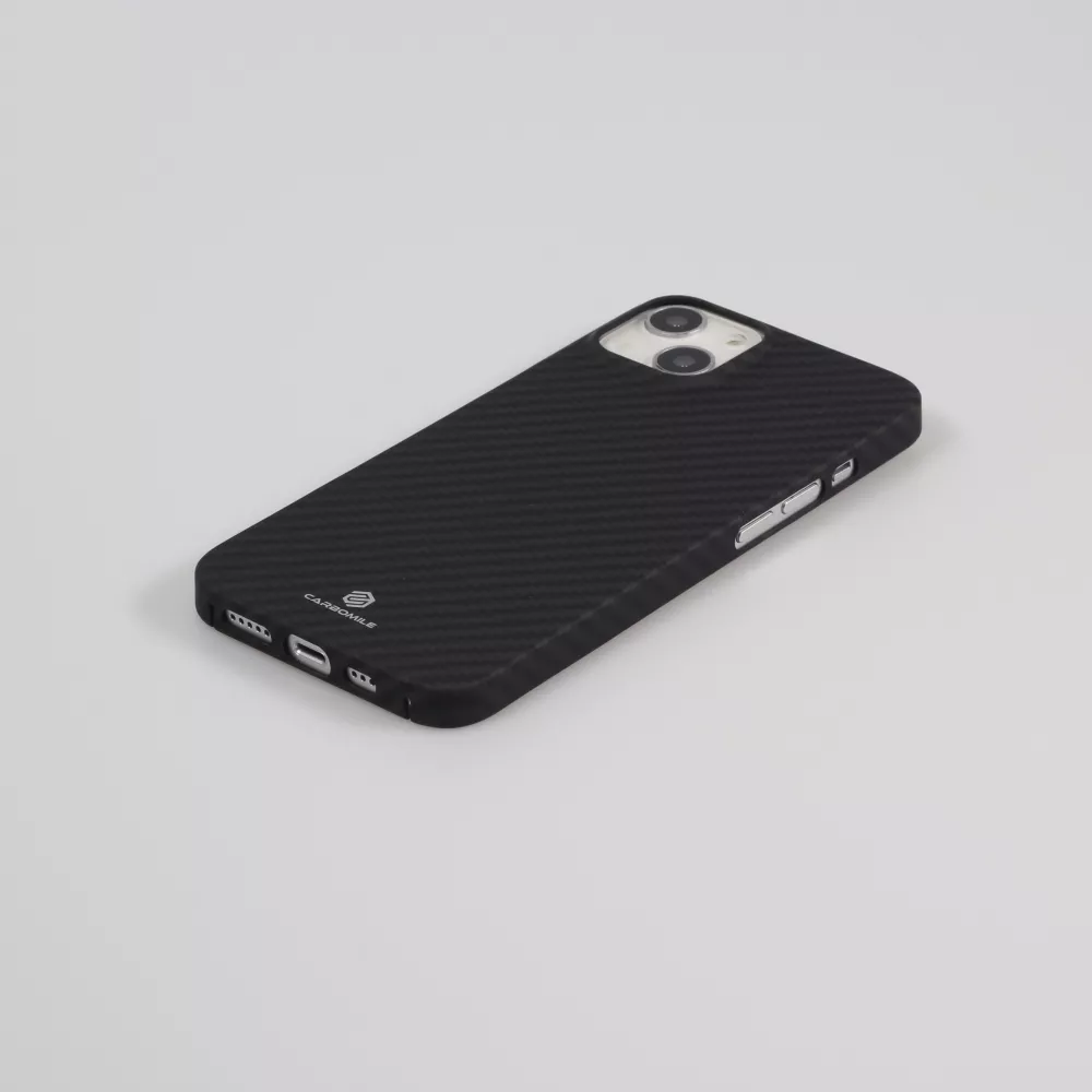 iPhone 16 Case Hülle - Carbomile Schutzcase aus echtem Aramid Carbonfaser - Schwarz