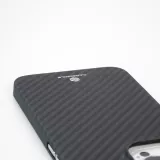 iPhone 16 Case Hülle - Carbomile Schutzcase aus echtem Aramid Carbonfaser - Schwarz
