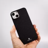iPhone 16 Case Hülle - Carbomile Schutzcase aus echtem Aramid Carbonfaser - Schwarz