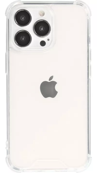 Coque iPhone 14 Pro Max - Bumper Glass Hybrid TPU silicone anti-choc - Transparent