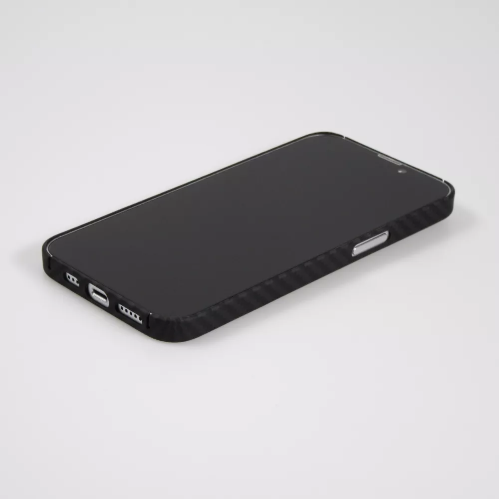 iPhone 16 Pro Max Case Hülle - Carbomile Schutzcase aus echtem Aramid Carbonfaser - Schwarz