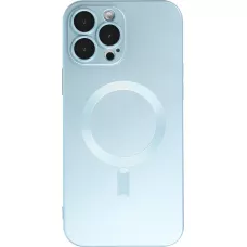 iPhone 16 Pro Max Case Hülle - Gummi weich mit Kameraschutzglas MagSafe - Blau