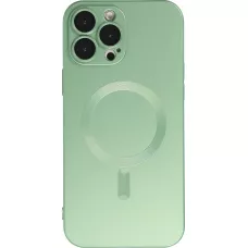 iPhone 15 Pro Case Hülle - Gummi weich mit Kameraschutzglas MagSafe - Grün