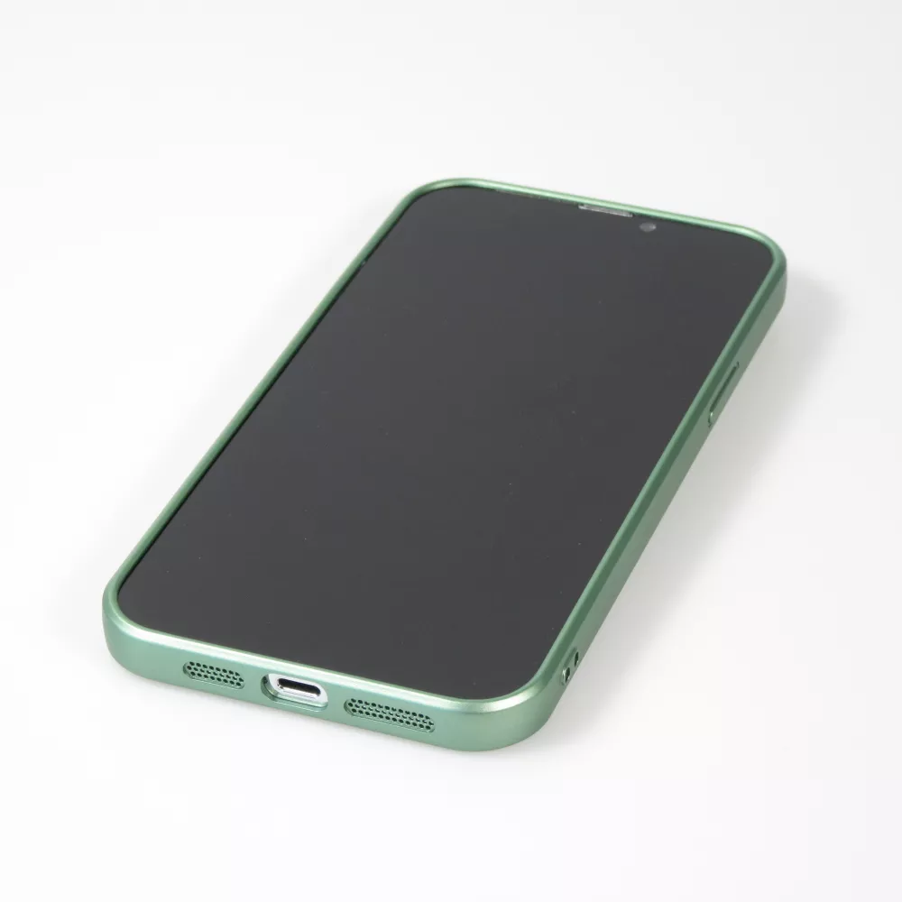 iPhone 15 Pro Case Hülle - Gummi weich mit Kameraschutzglas MagSafe - Grün