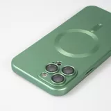 iPhone 15 Pro Case Hülle - Gummi weich mit Kameraschutzglas MagSafe - Grün