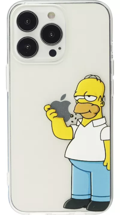 iPhone 15 Pro Case Hülle - Gummi cartoon Homer Simpson