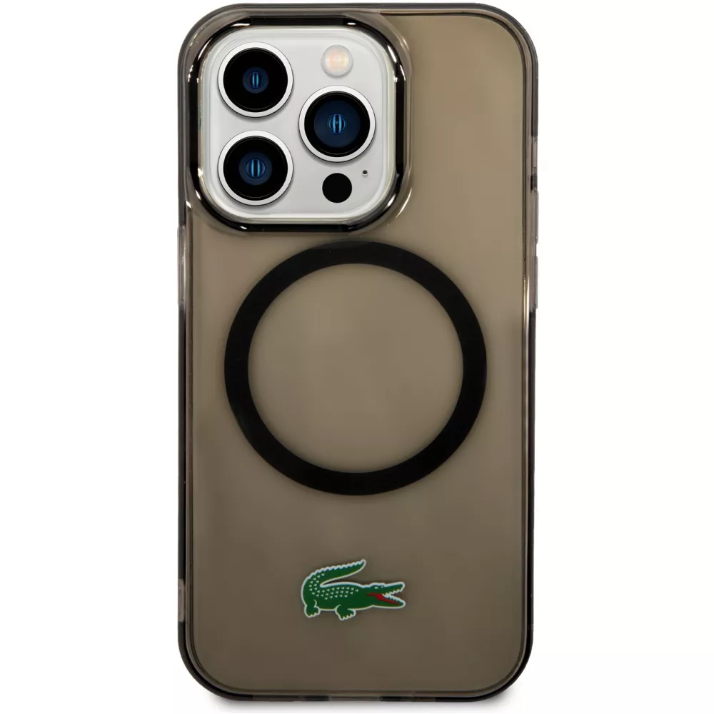 iPhone 14 Pro Max Case Hülle - Lacoste Transparent-Lackgel mit MagSafe - Schwarz