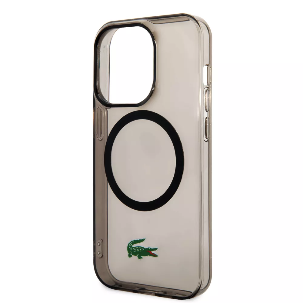 iPhone 14 Pro Max Case Hülle - Lacoste Transparent-Lackgel mit MagSafe - Schwarz