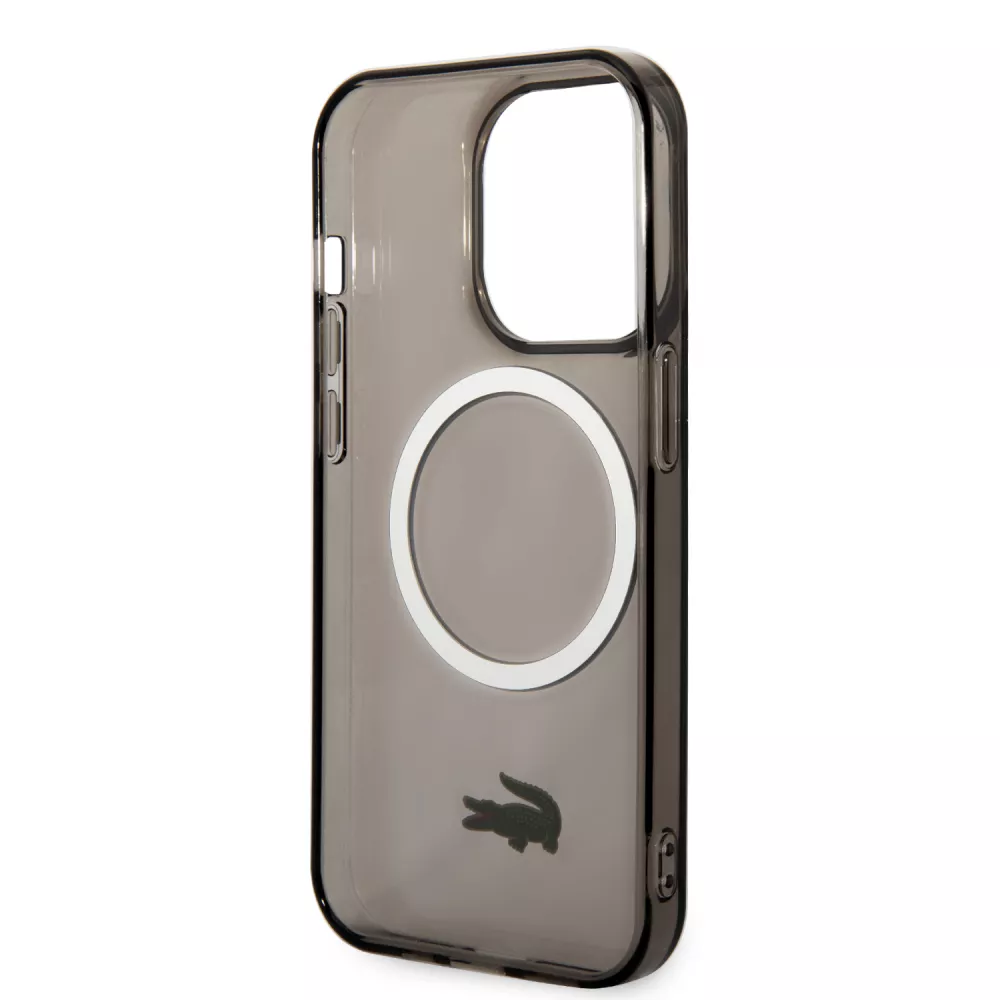 iPhone 14 Pro Max Case Hülle - Lacoste Transparent-Lackgel mit MagSafe - Schwarz