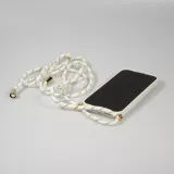 iPhone 15 Pro Case Hülle - Bio Eco-Friendly Vegan mit Handykette Necklace - Weiss