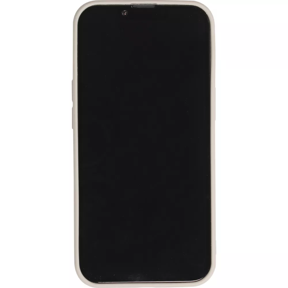 iPhone 16 Pro Max Case Hülle - Silikon matt Herzdesign gold - Grau