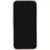 iPhone 16 Pro Max Case Hülle - Silikon matt Herzdesign gold - Grau