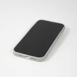 iPhone 16 Pro Max Case Hülle - Silikon matt Herzdesign gold - Grau