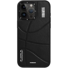 iPhone 15 Pro Case Hülle - Youngkit Passionate Backboard Leather Case mit Magsafe - Schwarz