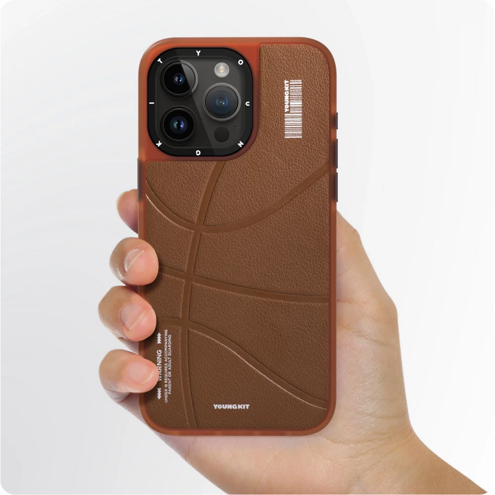 iPhone 15 Pro Case Hülle - Youngkit Passionate Backboard Leather Case mit Magsafe - Schwarz
