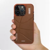 iPhone 15 Pro Case Hülle - Youngkit Passionate Backboard Leather Case mit Magsafe - Schwarz