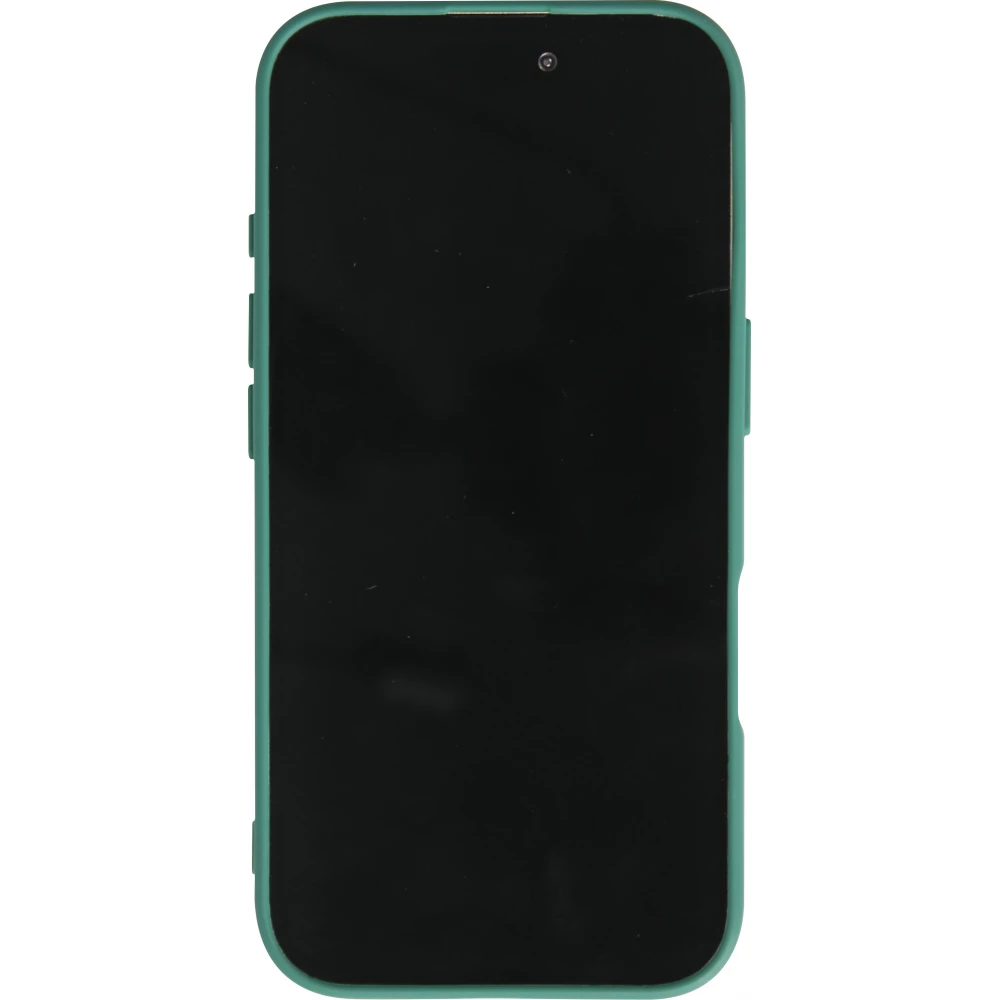 iPhone 16 Plus Case Hülle - Silikon Mat Herz gold - Türkis