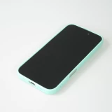iPhone 16 Plus Case Hülle - Silikon Mat Herz gold - Türkis