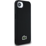 iPhone 16e Case Hülle - Lacoste Petit Piqué Effekt mit MagSafe und gesticktem Logo-Patch - Schwarz