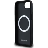 iPhone 16e Case Hülle - Lacoste Petit Piqué Effekt mit MagSafe und gesticktem Logo-Patch - Schwarz