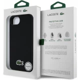 iPhone 16e Case Hülle - Lacoste Petit Piqué Effekt mit MagSafe und gesticktem Logo-Patch - Schwarz