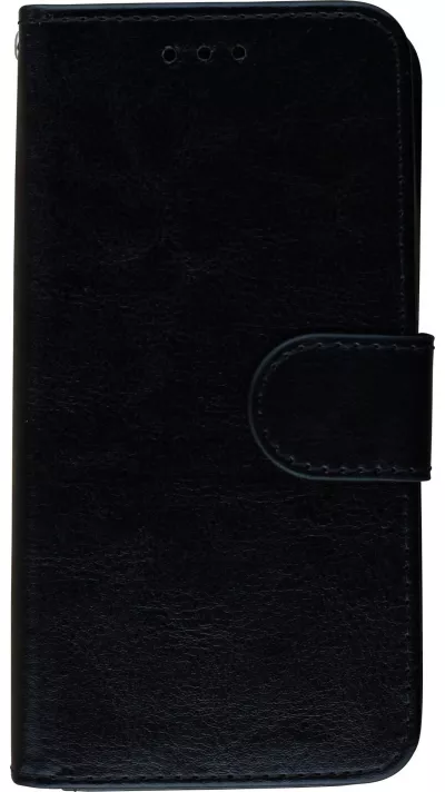 Hülle iPhone X / Xs - Premium Flip Leder Tasche - Schwarz